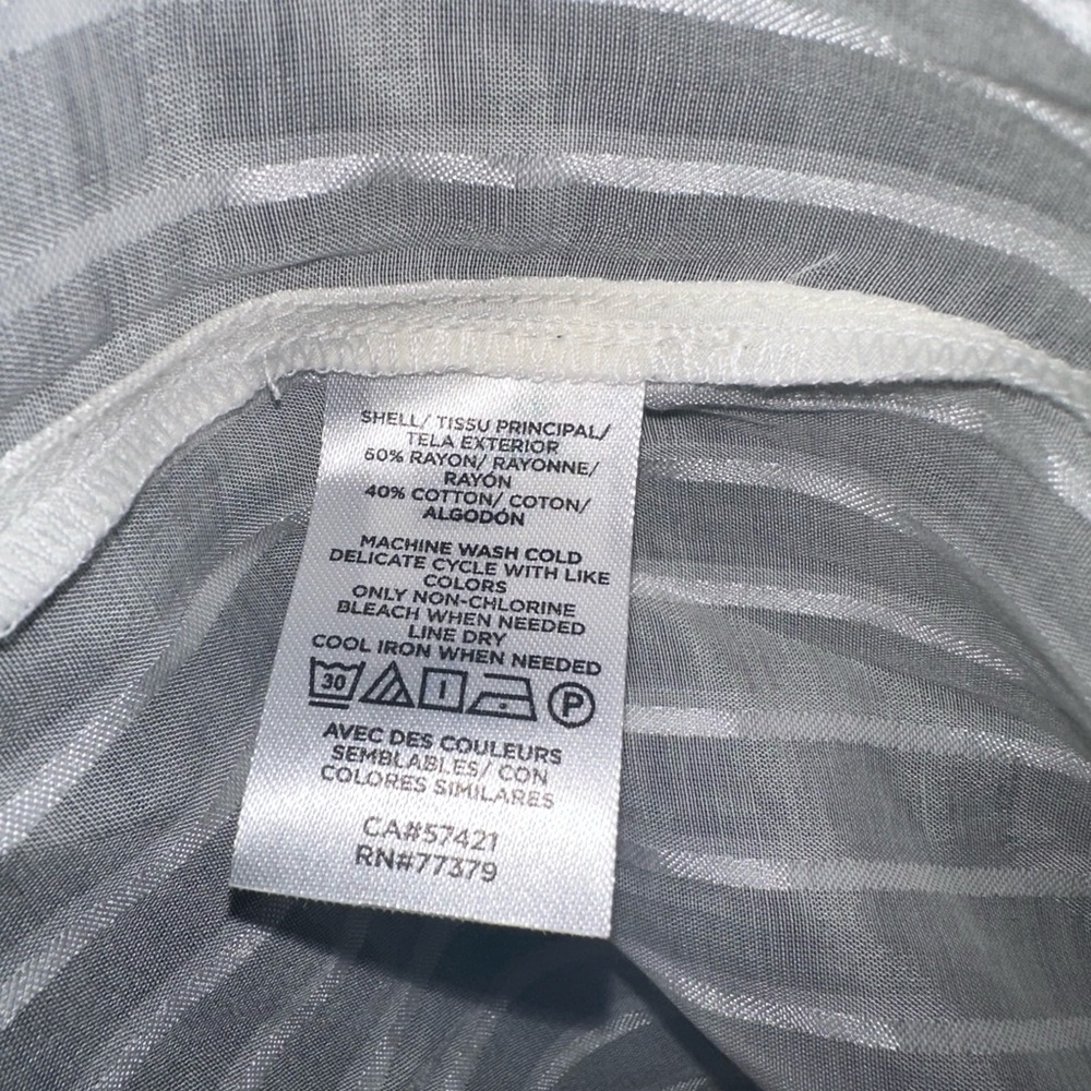 Ann Taylor Ruffle Neck Balloon Sleeve Stripe Blouse NWT - Picture 9 of 9